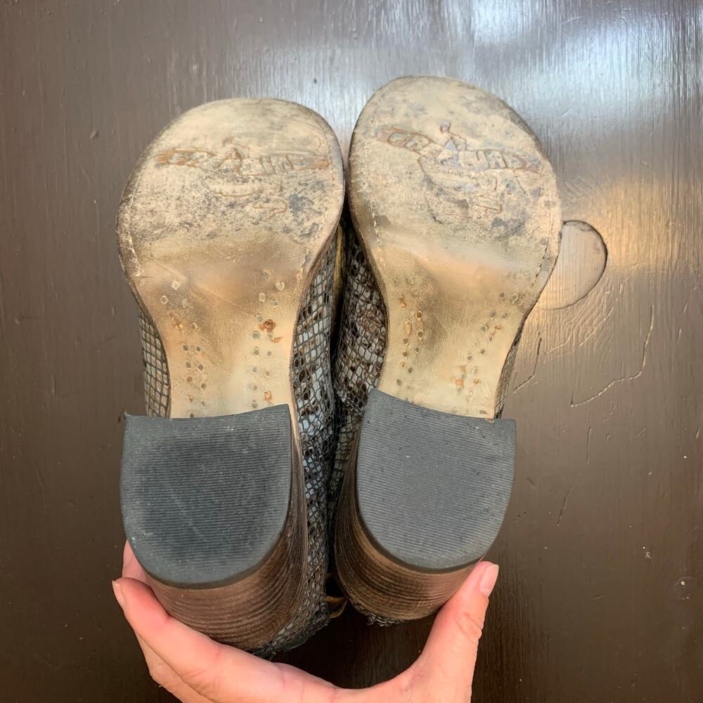 Women’s Freebird Randi Shoes Grey Snakeskin Size 8 EUC! - Picture 8 of 8